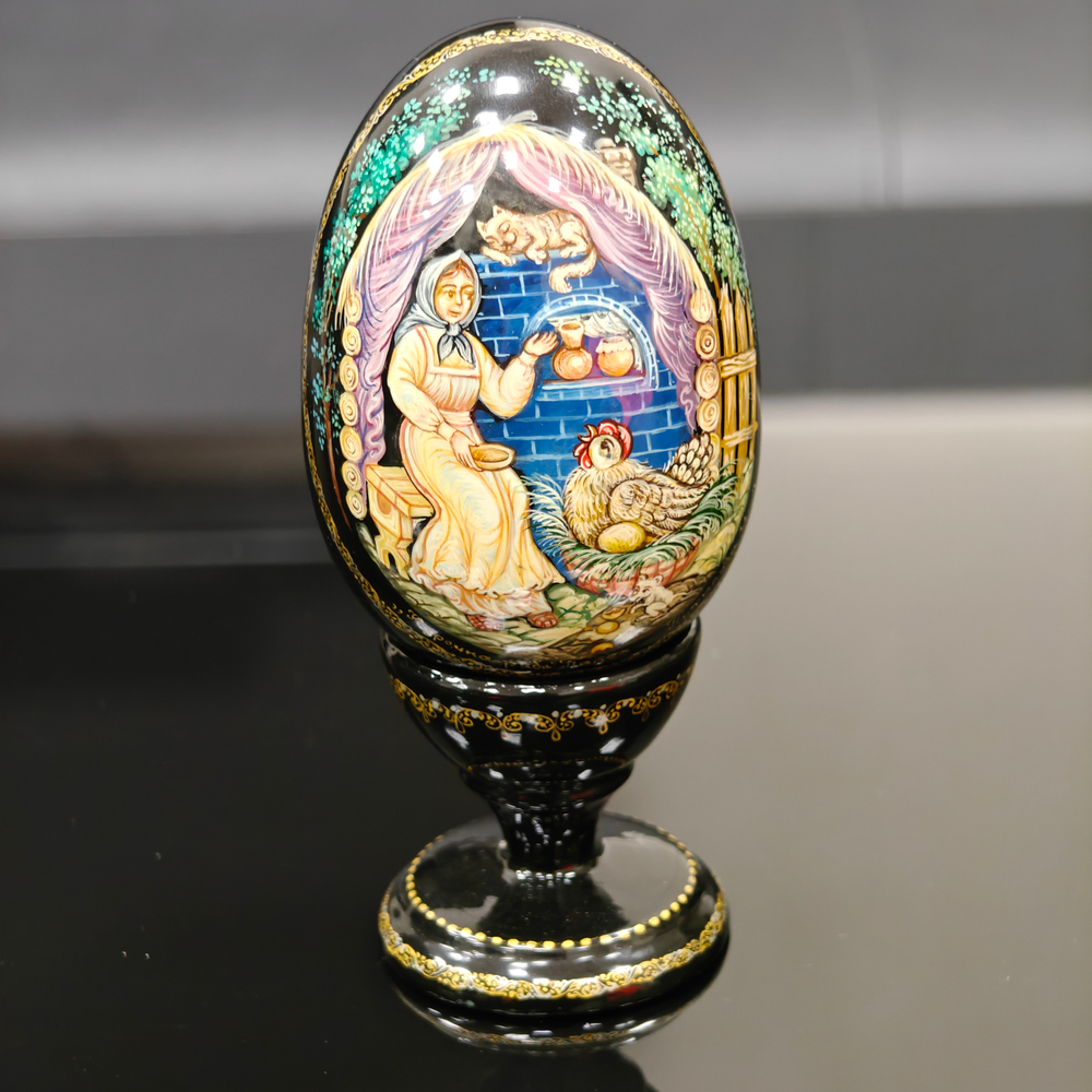 Яйцо сувенирное "Курочка ряба" мал.(ручная роспись Палех)