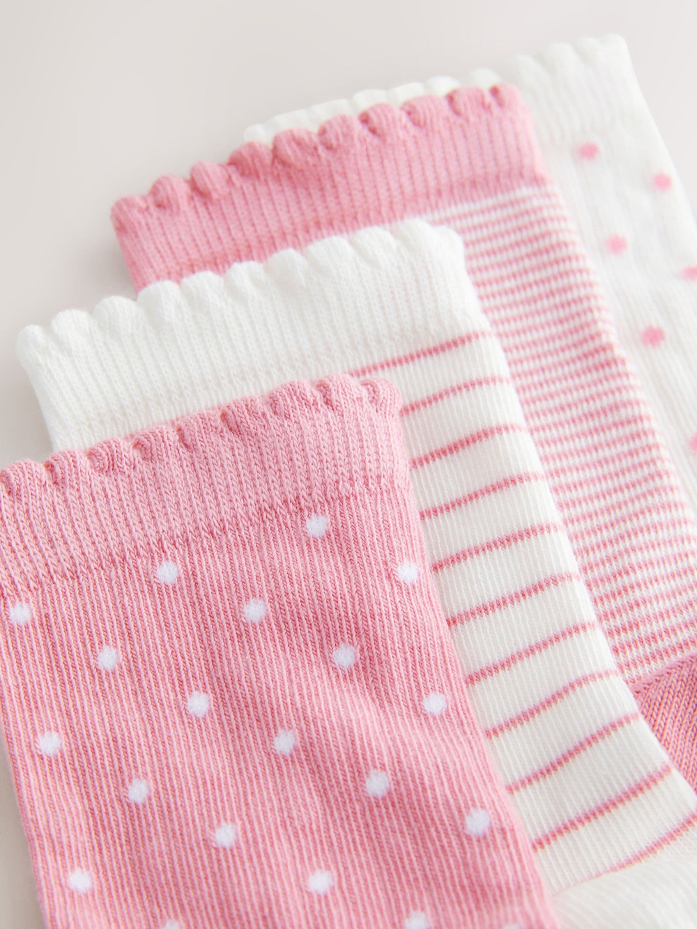 Носки хлопковые для девочки Next AU2-572, 4 шт., Белый, Розовый