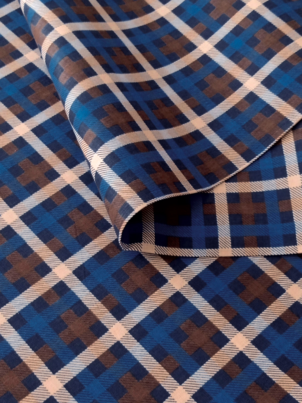 Ткань бязь плательная, рис. "Клетка", ширина 150 см, арт. 076