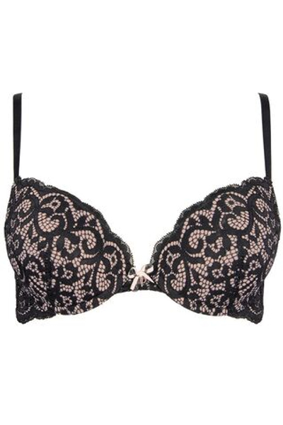 Кружевной бюстгальтер с формованными чашками Amy (Размер: 36C) (Цвет: черный с розовым)