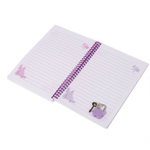 Блокнот в футляре 17,0 см * 22,0 см, гребень, Alingar, мел.картон, аппликация, замочек, 60 л., линия, "Сердце", фиолетовый