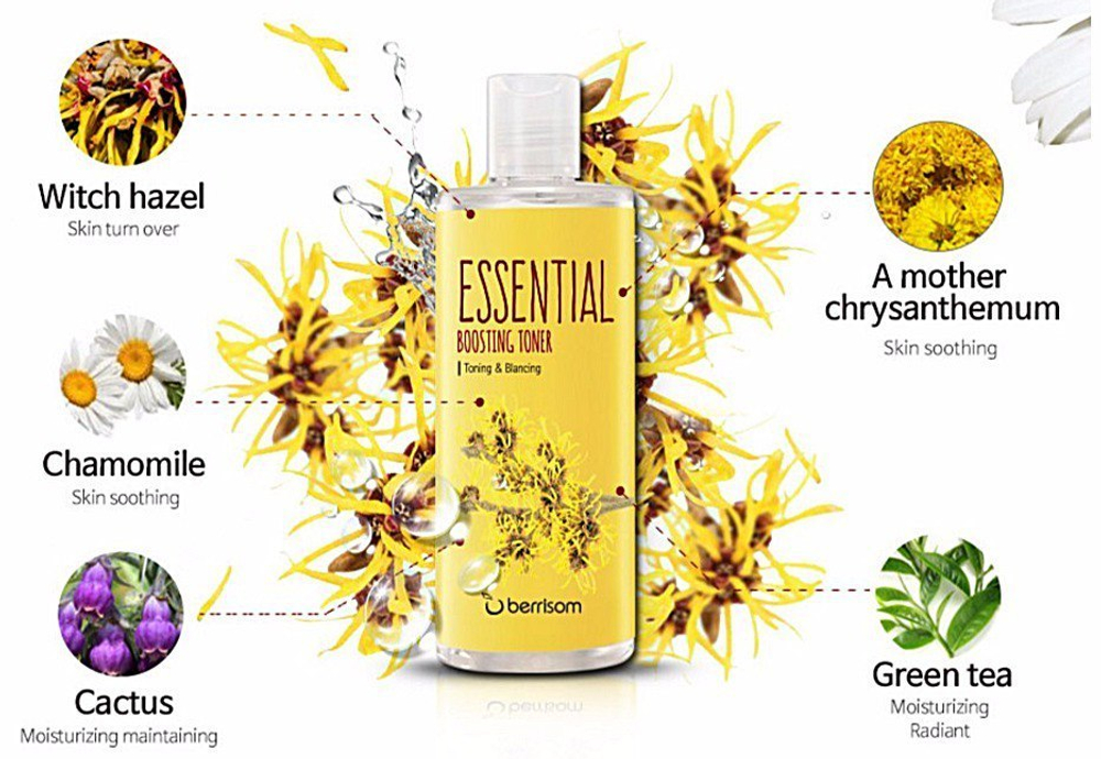 Berrisom Essential Boosting Toner Witch Hazel Toning & Balancing тонер-бустер с экстрактом гамамелиса