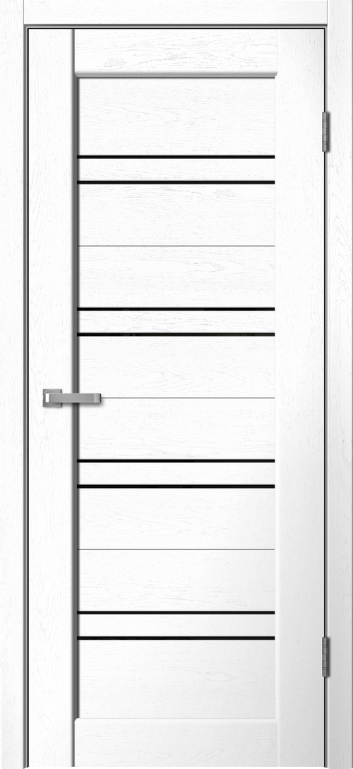 Межкомнатная дверь Status ST01 (Чёрное стекло) Snow soft