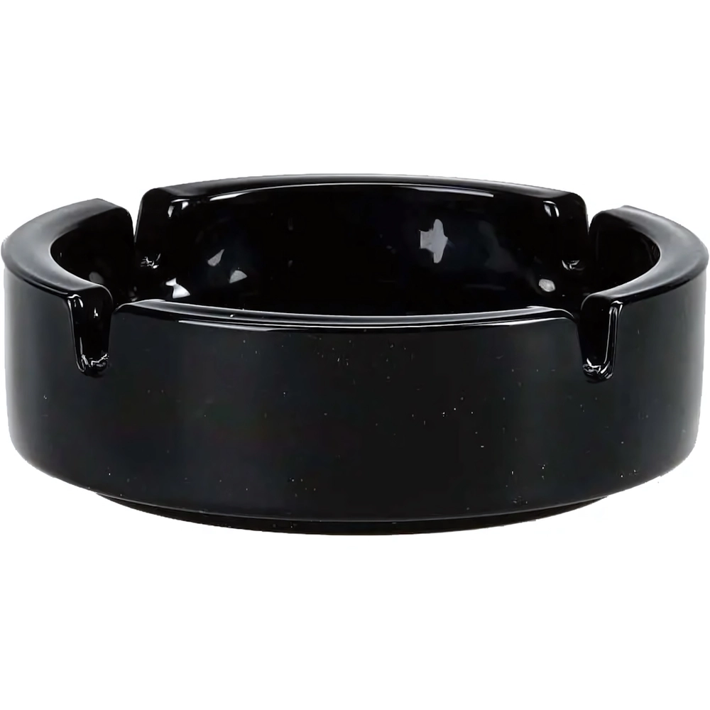 Пепельница круглая 10,5см черная 12643