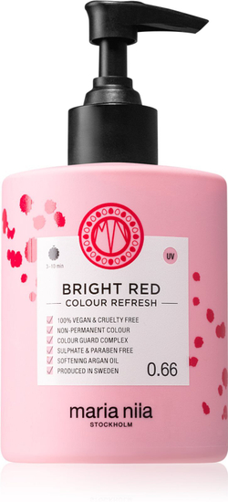 Maria Nila Colour Refresh Bright Red - нежная питательная маска без стойких красящих пигментов /  wytrzyma 4 – 10 umyć 0.66 300  ml  / GTIN 7391681037090