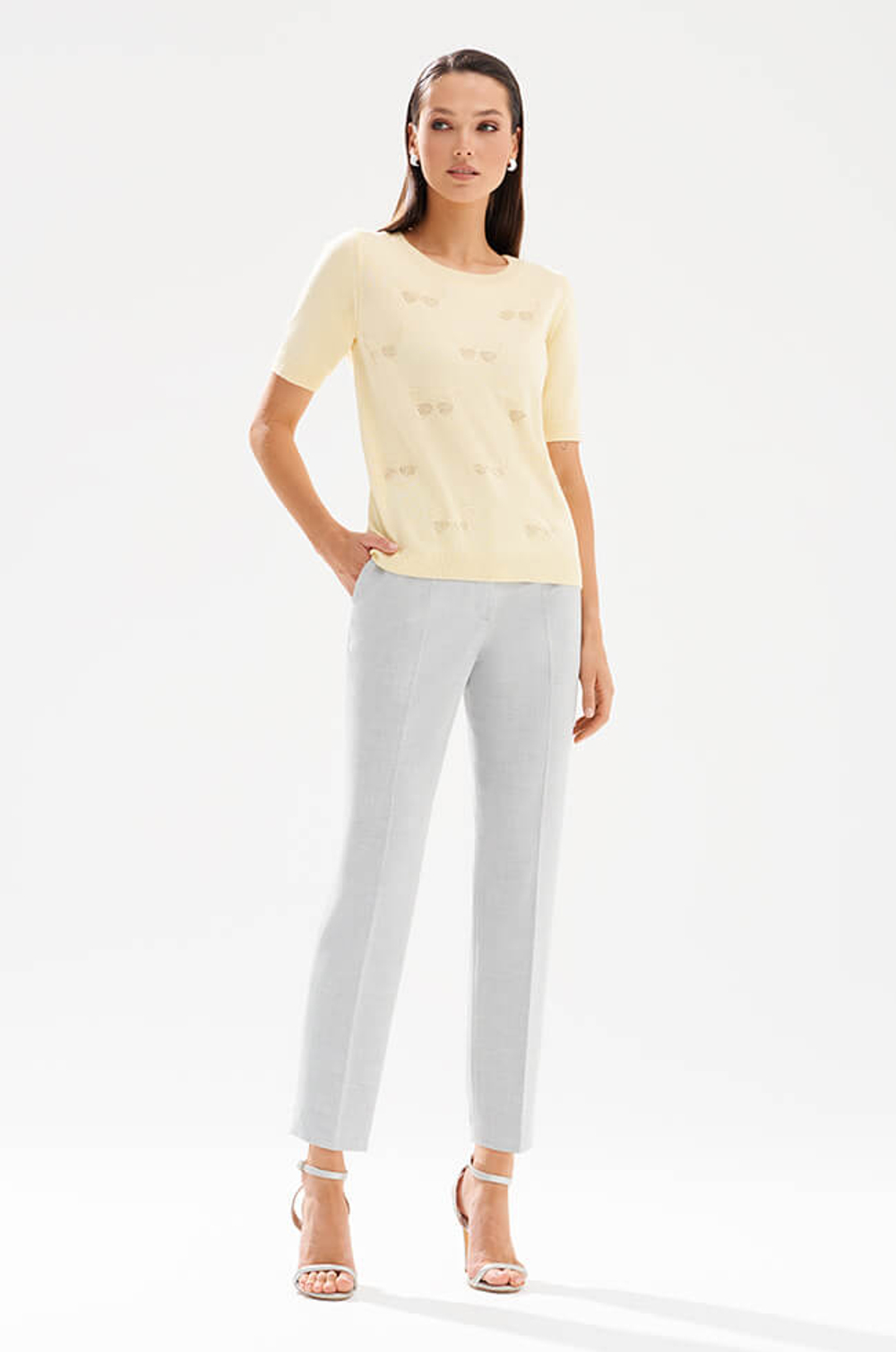 23533 Джемпер женский (пастельно-желтый)