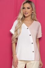 Блуза Игра цвета (бело-розовая) Б10378 LT Collection