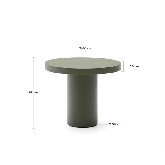 Aiguablava Журнальный столик зеленый цементный Ø90 см