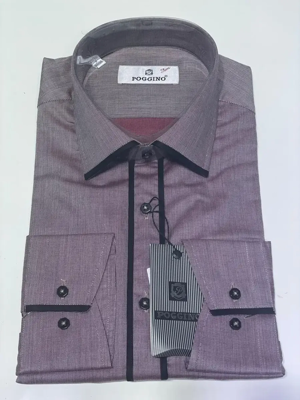 Рубашка с длинным рукавом приталенная