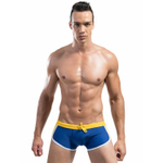 Стильные синие мужские плавки с контрастным поясом (Размер: L) (Цвет: синий)