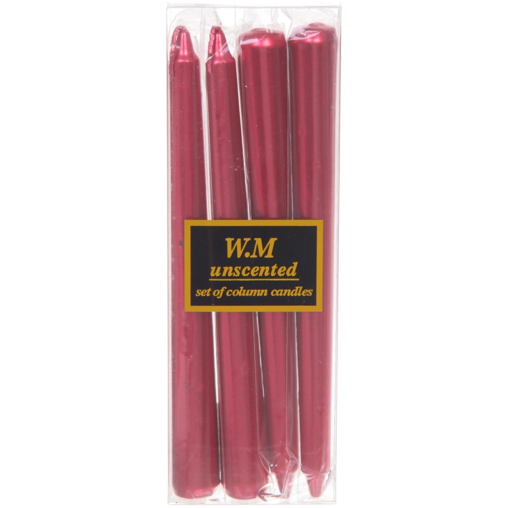 Свеча «Эдем» (набор 4 шт) 1,9*20 см, Красный