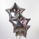Шар (18"/46 см) Звезда, Серебро 1 шт.