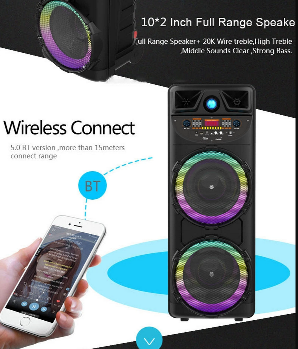 Напольная колонка Sing-e ZQS-10205 (10"40W/6A+бесп.микрофон)