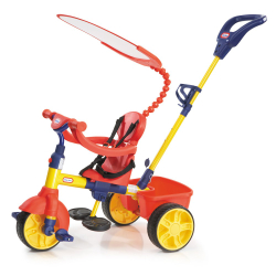 Детский трёхколёсный велосипед Little Tikes 627354E4 4в1 красный с резиновыми колёсами от 9 месяцев — фото 1