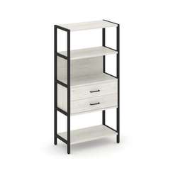 Shelf System Односекционный стеллаж четырехярусный с ящиками SN.STM-412 Дуб Наварра/Металл Черный 81