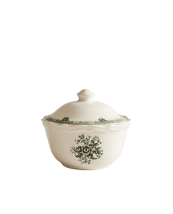 Zara Home сахарница из фаянса, цвет тёмно-зелёный, 10.5 см