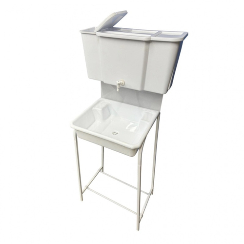 Рукомойник "Уличный" металл. каркас 400х500 бело-серый (без ЭВН-17л + мойка ПЛАСТ.+ кран пласт.)