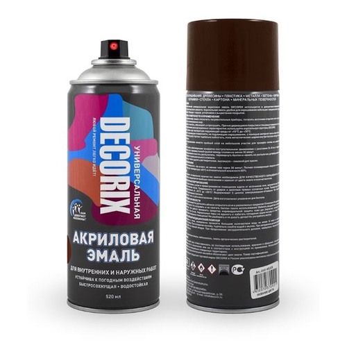 Эмаль аэроз. DECORIX акрил. коричневая 520мл  0101-39 DX * АКЦИЯ
