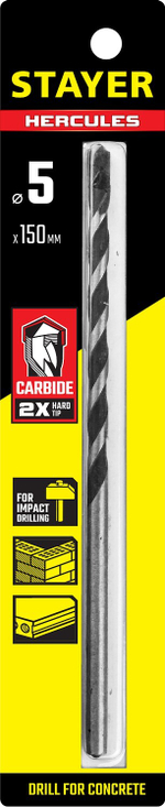 STAYER Hercules, 5 x 150 мм, cверло по бетону, Professional (2915-150-05)