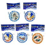 Магнит круглый новогодний в ассорт.