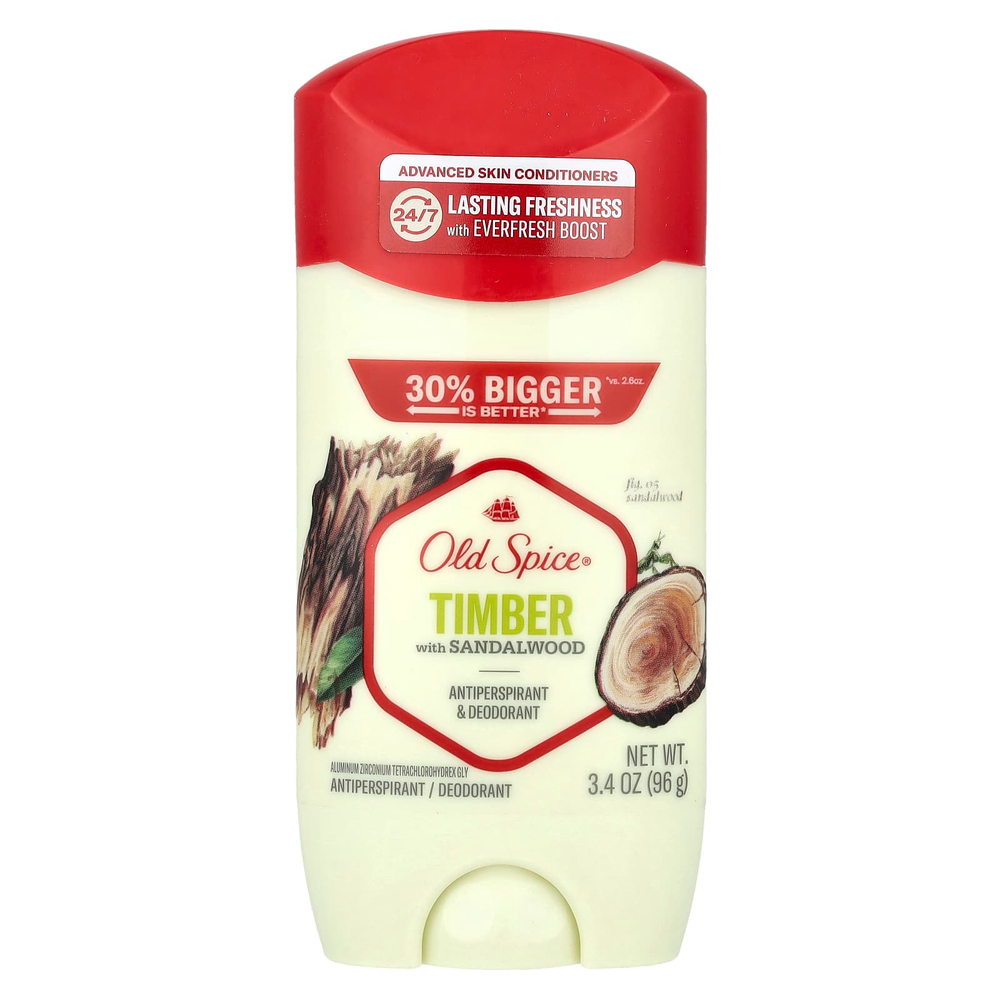 Old Spice, Антиперспирант и дезодорант, древесина с сандаловым деревом, 96 г (3,4 унции)
