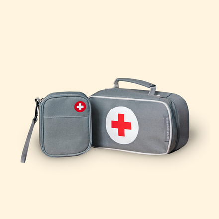 Набор: аптечка дорожная + карманная (серый)