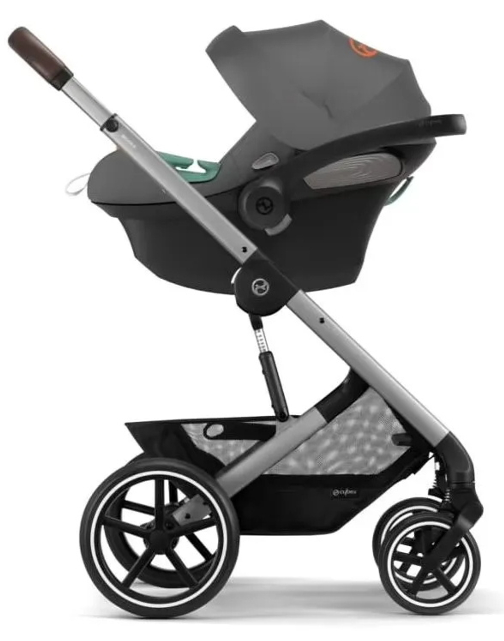 Коляска Cybex Balios S Lux SLV complete Aton S2 Lava Grey Base One 4 в 1 Stone Grey с дождевиками
