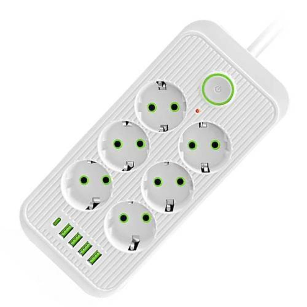 Удлинитель 6гн 3м с/з +4USB+TYPE