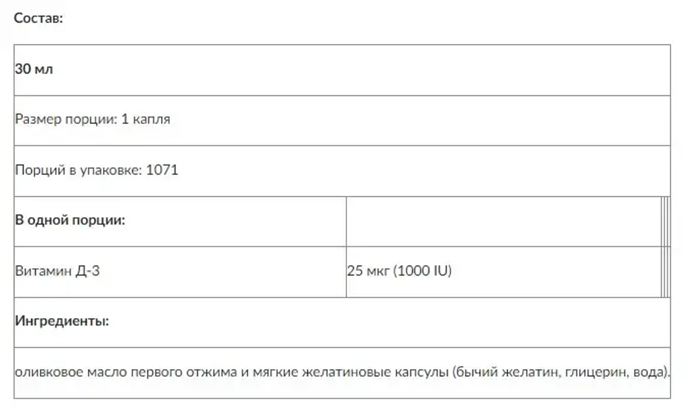 БАД Extra Strength Liquid Vitamin D-3 1000 IU (Now)