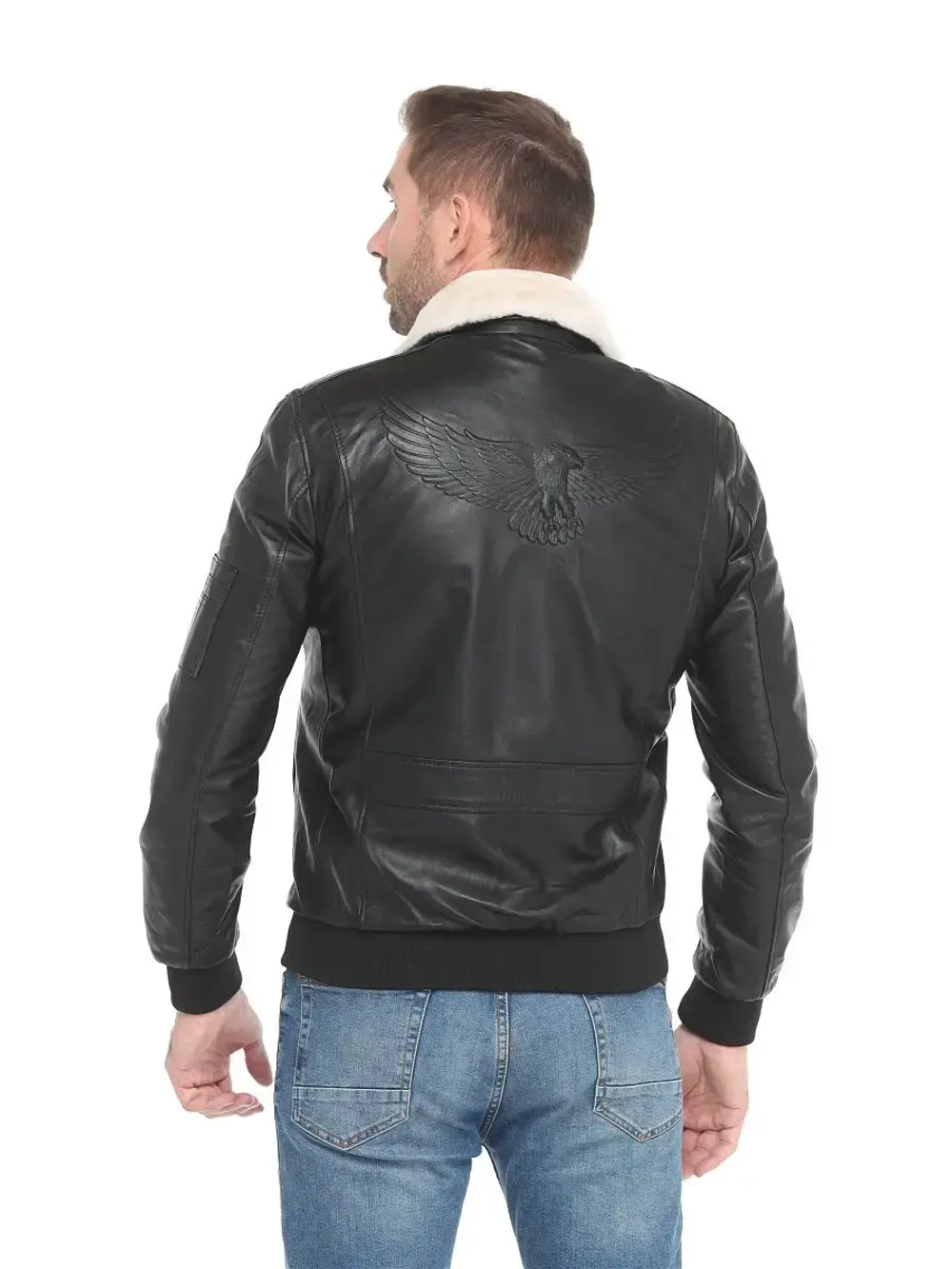 Мужская кожаная куртка / натуральная кожа ягненка / Турция