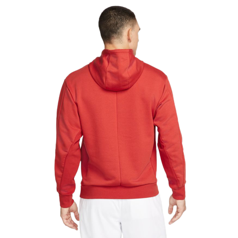 Мужская теннисная кофта Nike Court Fleece Tennis Hoodie M - cinnabar
