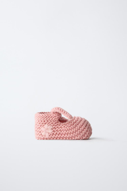 ZARA ПИНЕТКИ С ЗАВЯЗКАМИ, РОЗОВЫЙ