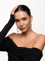 Серьги "White night" из горного хрусталя Silver