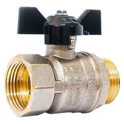 Кран шаровой латунный LD Pride 47.25.B-Н.Б Ду 25 Ру 40 вн-нр, (бабочка)