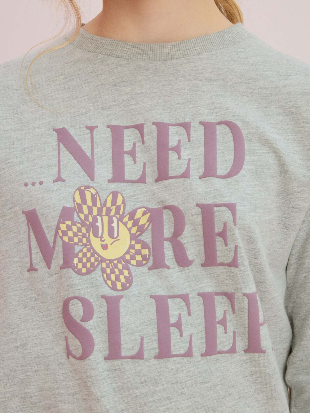 Пижама для девочки Next Q96-878, 3 шт., Розовый, Серый, Молочный