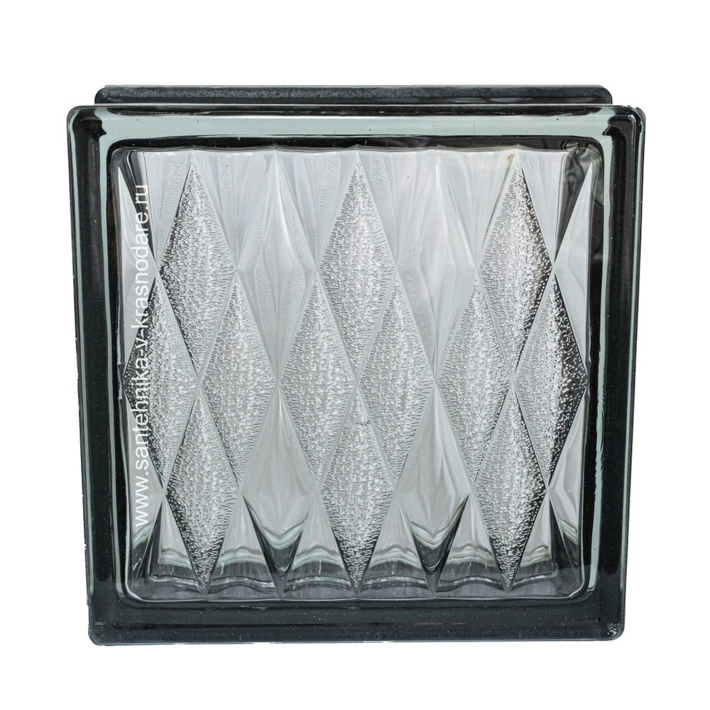Купить Стеклоблок бесцветный ромб черный бриллиант Vitrablok 19х19х8
