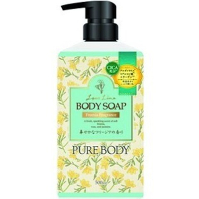 Гель для душа увлажняющий с аргановым маслом, гиалуроновой кислотой, коллагеном и ароматом фрезии 500 мл Mitsuei Love Line Pure Body Freesia