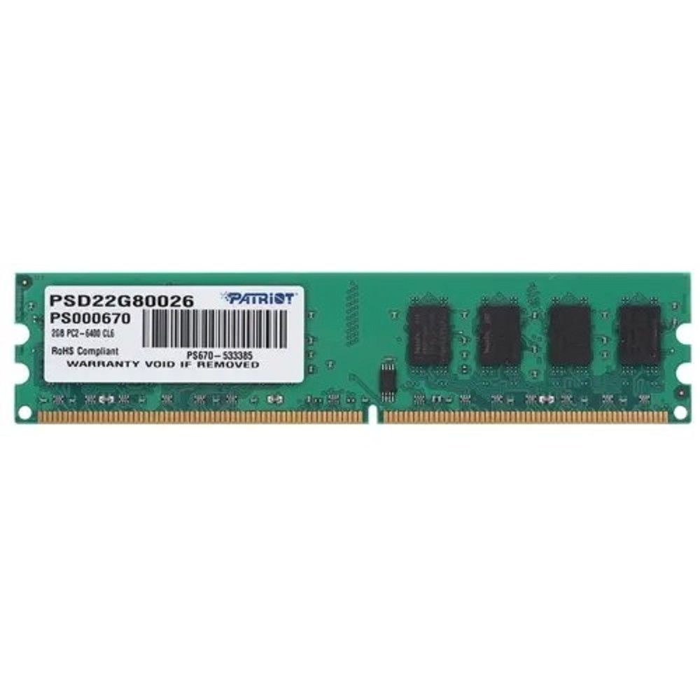 Оперативная память Patriot DDR2 DIMM 2GB (PC2-6400) 800MHz PSD22G80026