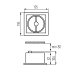 Cветильник встраиваемый в потолок KANLUX MATEO DLP-150-GR