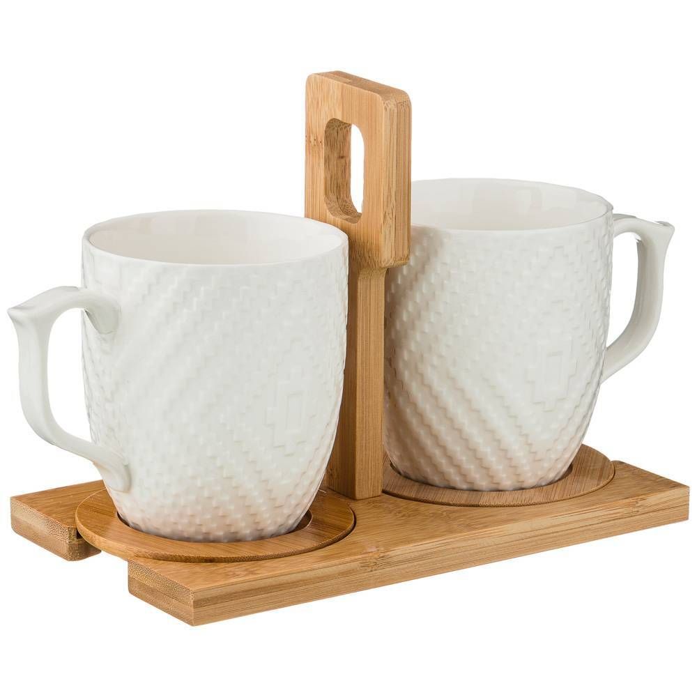 НАБОР КРУЖЕК LEFARD "NATIVE" 2 ШТ. 360 МЛ НА ПОДСТАВКЕ 26,5*11,5*15 СМ (КОР=18НАБ.)