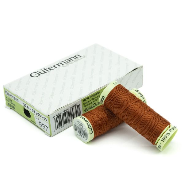 Нитки отделочные Gutermann Top Stitch 30 (30 метров), 5 кат. | 837 терракот