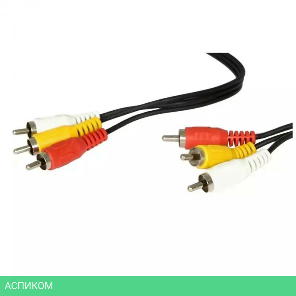 Кабель Buro BAAC027-5 3хRCA (m-m)5.0м черный