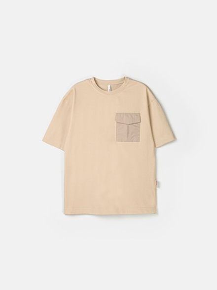 Футболка оверсайз "Крем-брюле" с карманом 7+