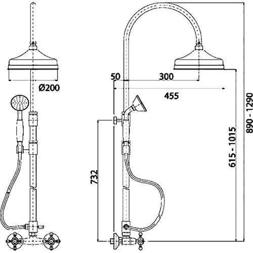 Душевая система Cezares Golf-CD-02-Bi Бронза