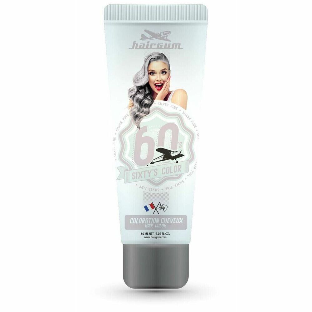 Полуперманентное окрашивание Hairgum Sixty&#39;s Color silver pink (60 ml)