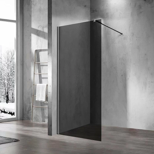 Душевая перегородка Vincea Walk-In VSW-1H800CGGM 80 вороненая сталь/стекло тонированное