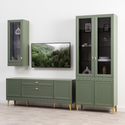 Гостиная Марион-3 Дымчатый зеленый / Олива шагрень