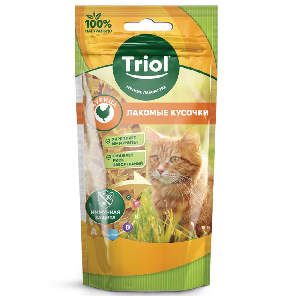 Лакомство Triol для кошек «Лакомые кусочки из курицы», 40г Лакомство Triol для кошек «Лакомые кусочки из курицы», 40г