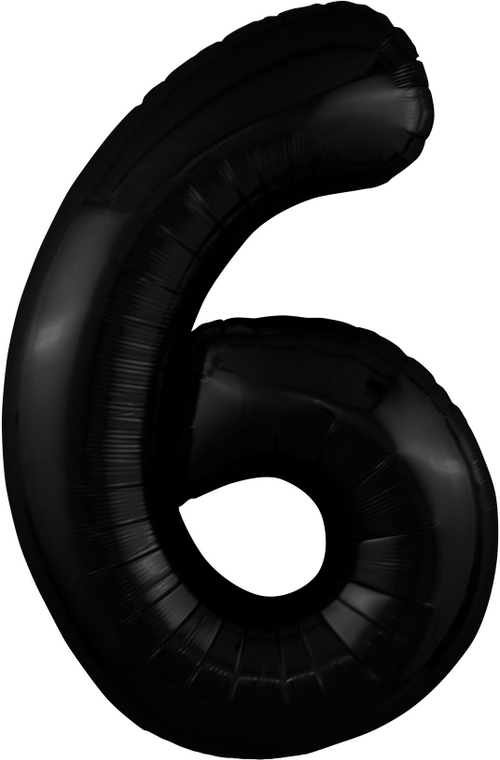 Ag 40 Цифра "6" Черный блеск Slim в упаковке / 1 шт