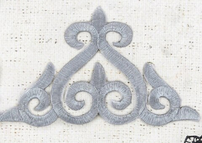 Термоаппликация орнамент, р. 15×8,5 см, серебро
